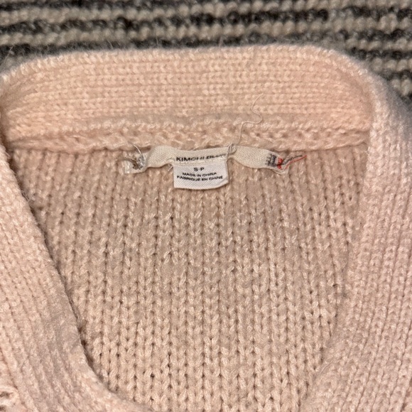 Kimchi Blue Cream Cable Knit Cardigan with Floral Embroidery - Picture 2 of 3